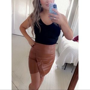 Faux Leather Mini Skirt